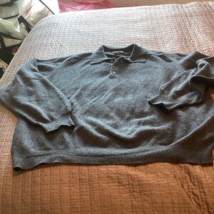 Kirkland signature dark Gray Cashmere Polo Sweater XXL